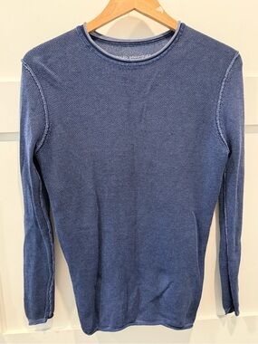 Mens Adolfo Dominguez Spain Navy Crewneck Slim Sweater Pullover Sz 4